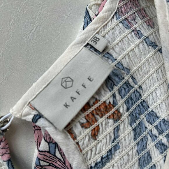 Kaffe Floral Blouse With Smocked Bodice & High-Low Sleeves – EU 38 (US 8) - Picture 8 of 8